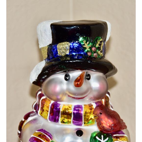 Thomas Pacconi Hand Blown and Hand Painted Christmas Holiday 14" Snowman - Picture 3 of 9